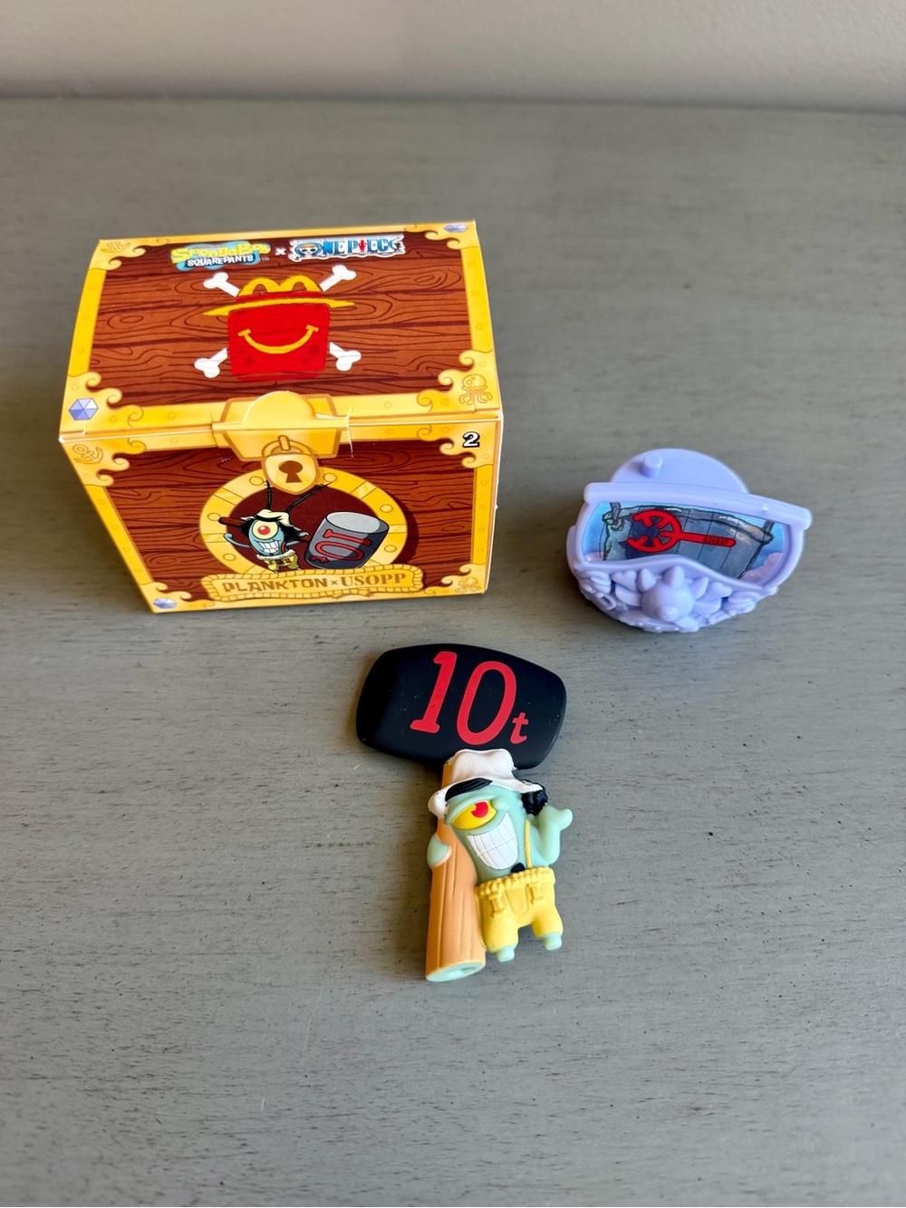 New 2026 McDonald’s SpongeBob SquarePants Plankton x Usopp Happy Meal Toy #2 NEW